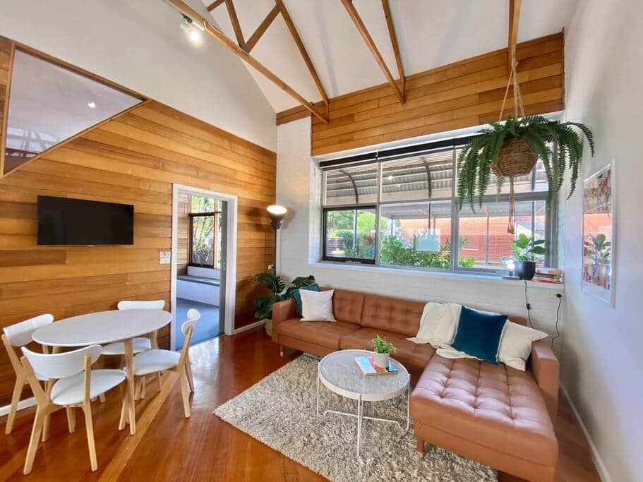 The living and dining area