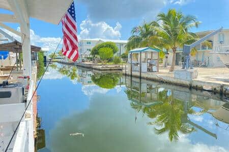 Canal directly behind property