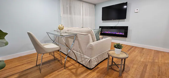 Fireplace and TV