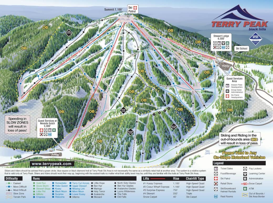Terry Peak Ski Map