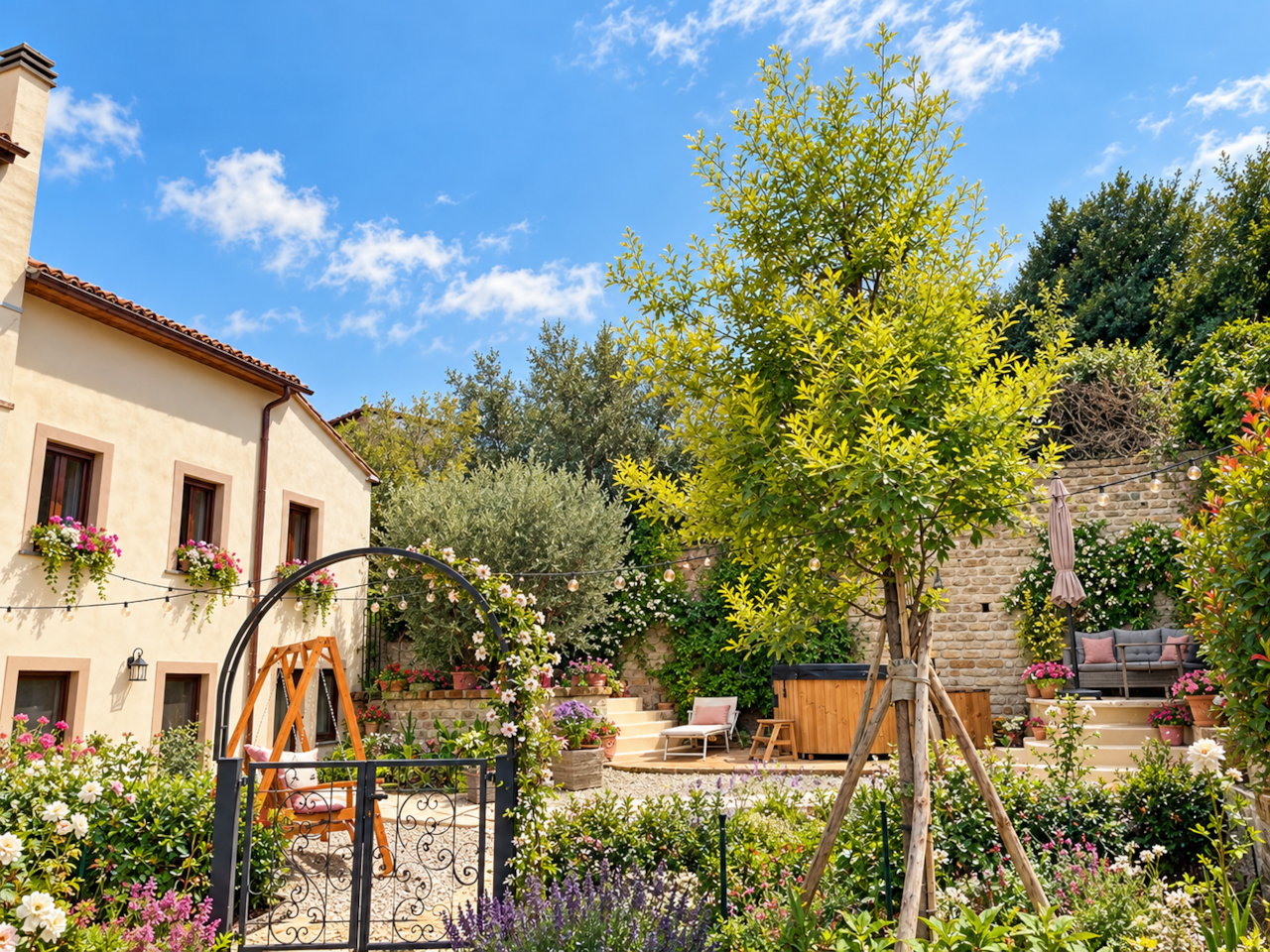 La Rana e L'Ulivo Private Garden by Day