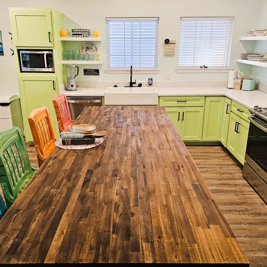 Butcher Block Island Seats 4