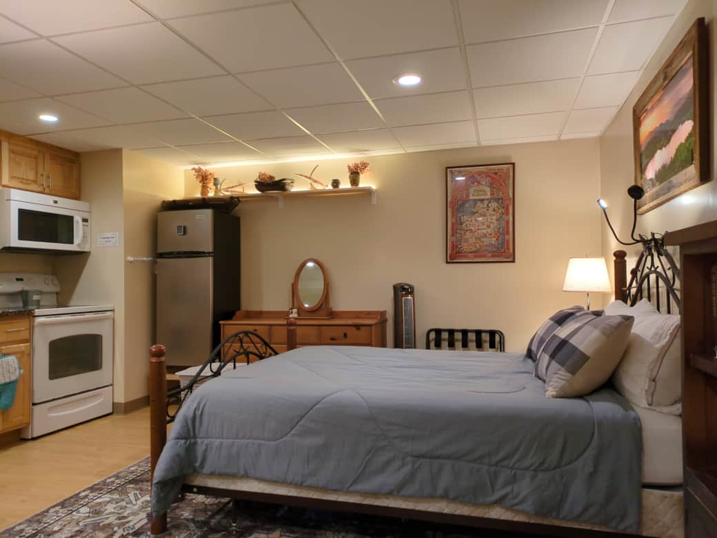 Cozy bedroom sideview