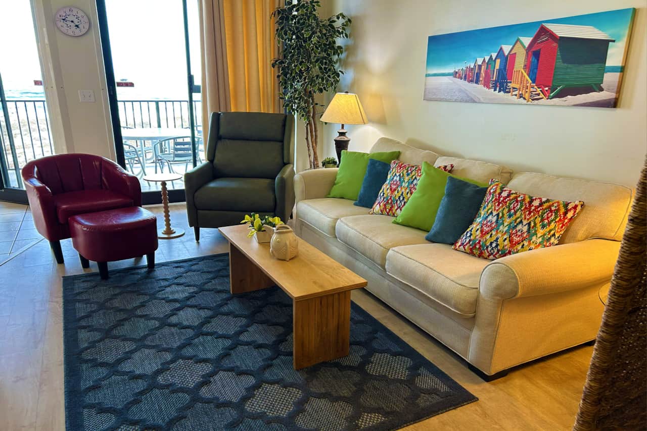 Phoenix X Resort Ample Comfortable Seating with a Beachfront View