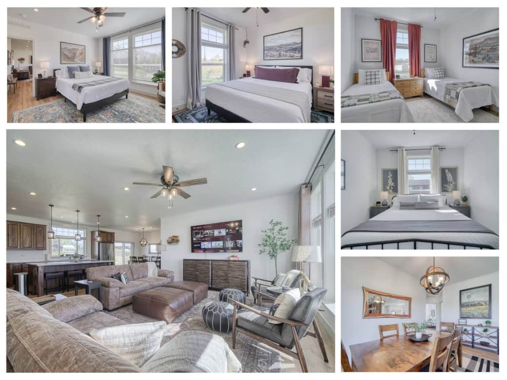 This beautiful mountain retreat is ready for you! With plenty of room, new modern-rustic design and comfortable furnishings, you will feel right at home! Relax with 3 king beds and two twins, a pack and play for the little one and three bathrooms! This beautiful mountain retreat is ready for you! With plenty of room, new modern-rustic design and comfortable furnishings, you will feel right at home! Relax with 3 king beds and two twins, a pack and play for the little one and three bathrooms!