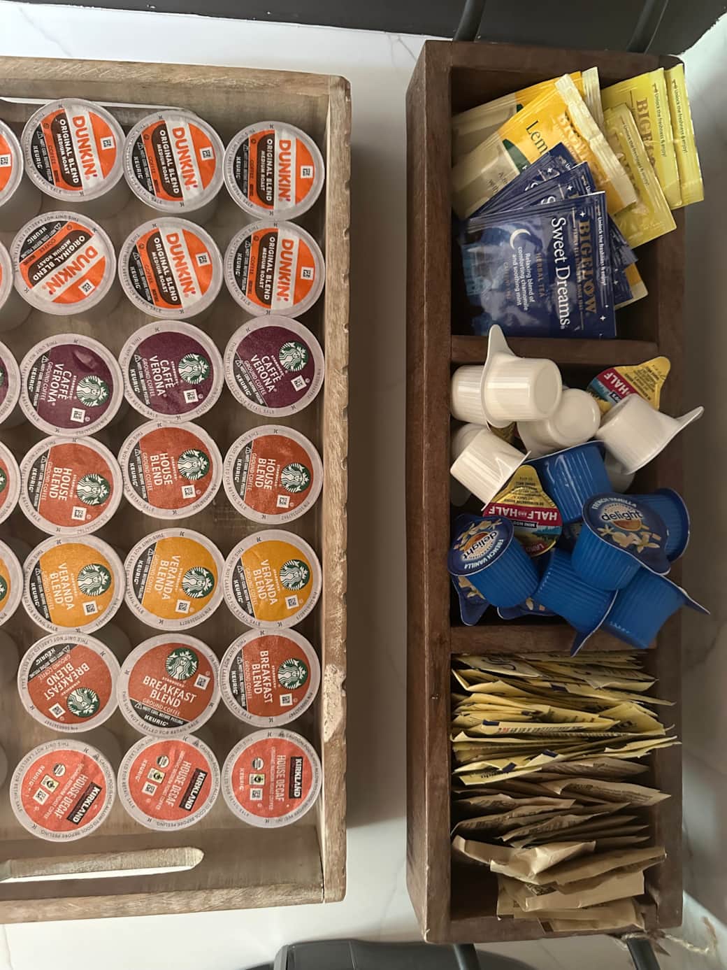 Complimentary k-cups and add-ins