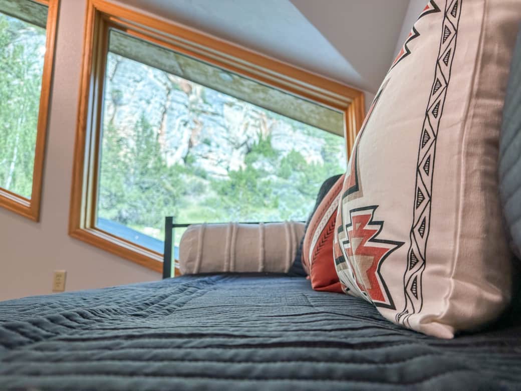 2 day beds with trundles in the upstairs loft with incredible views