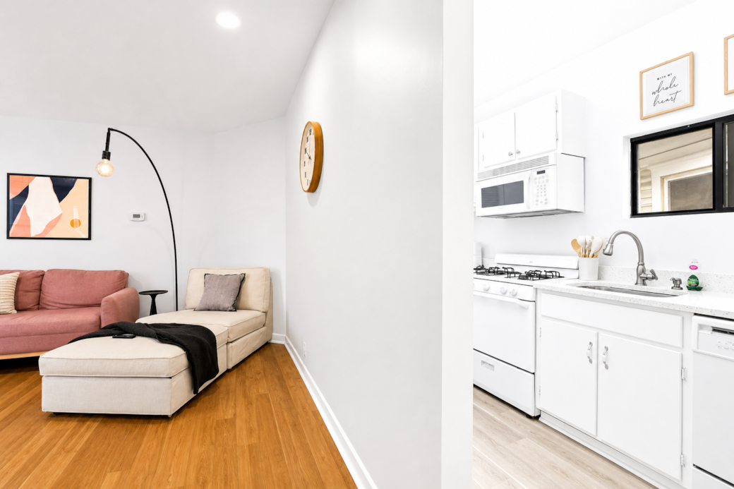 Living room and kitchen