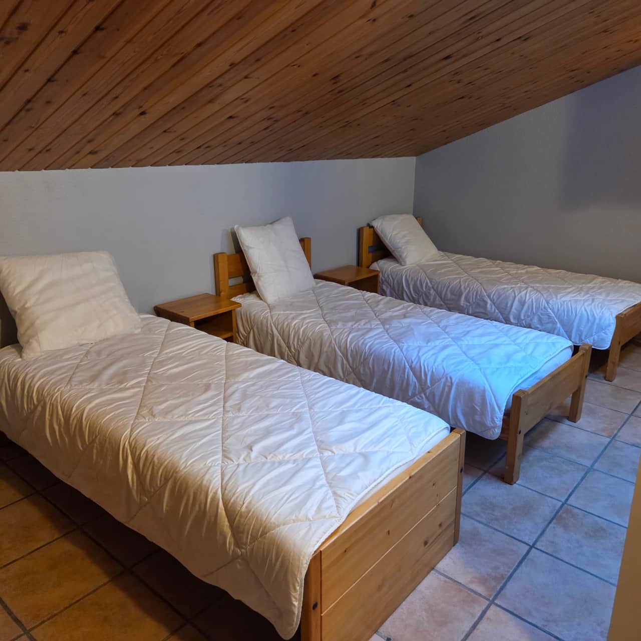 Chambre avec 3 lits simples