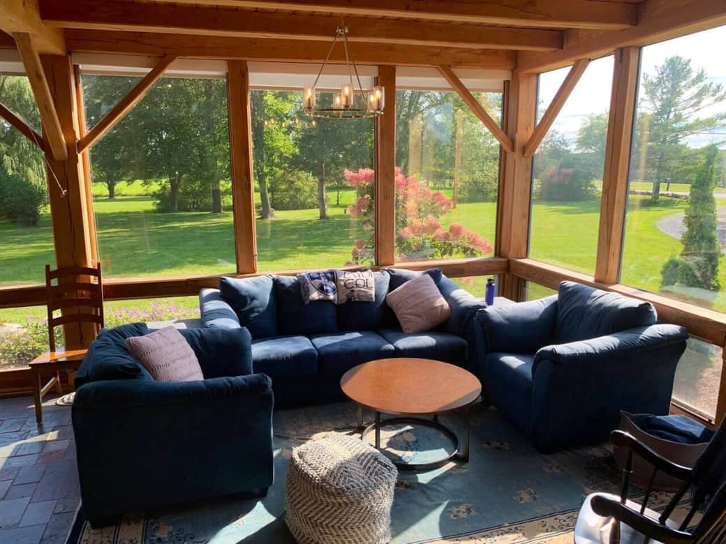 Cozy seating area just off of great room and kitchen 