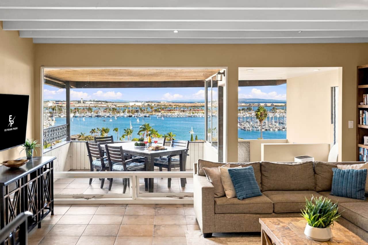 Spacious Living Room with Stunning Marina Views