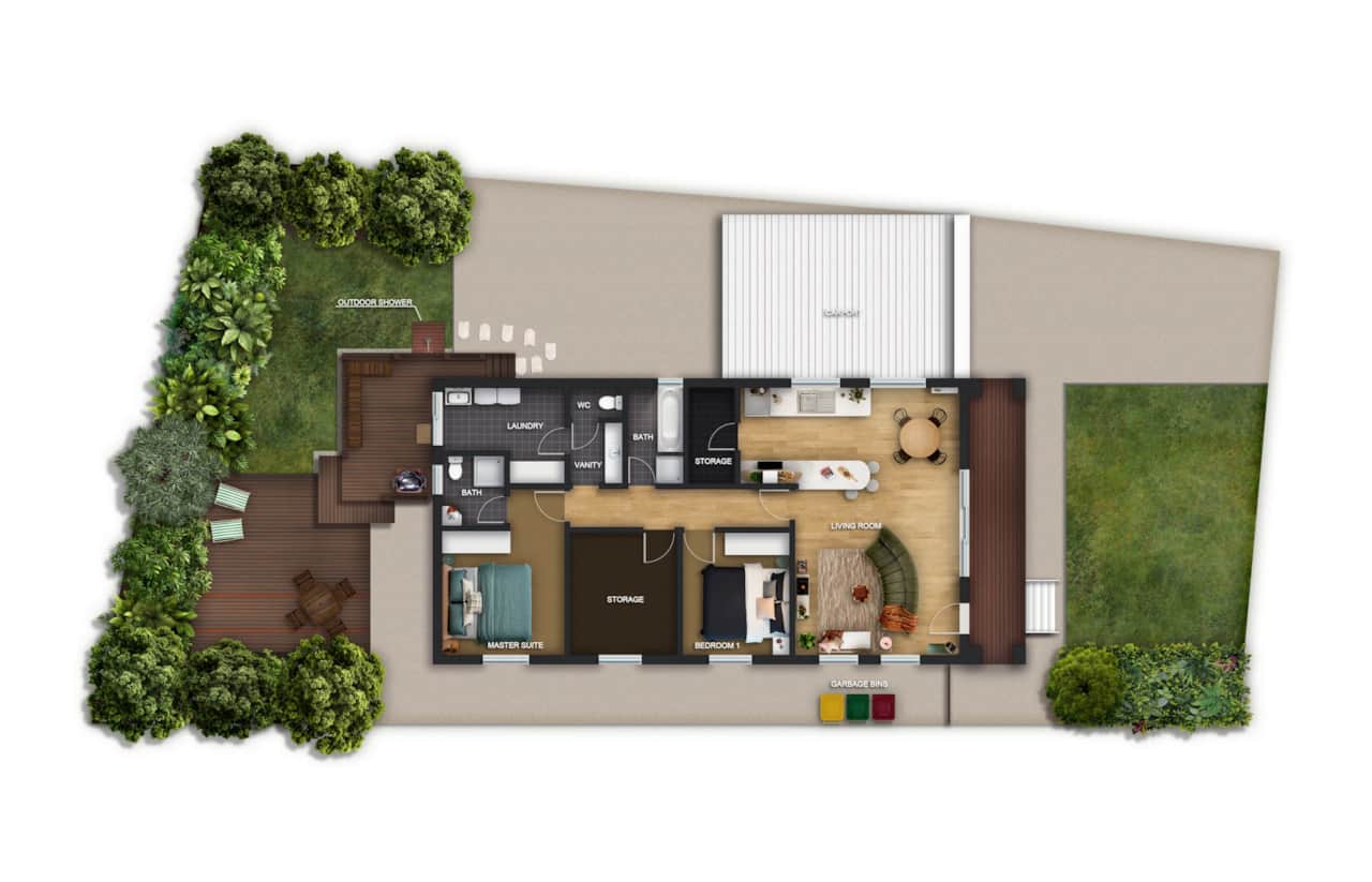 Floorplan for 2 Bedrooms - Aldinga Beach