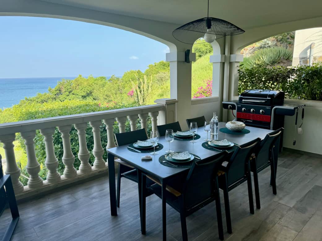 Sxm terrasse seaview bbq area